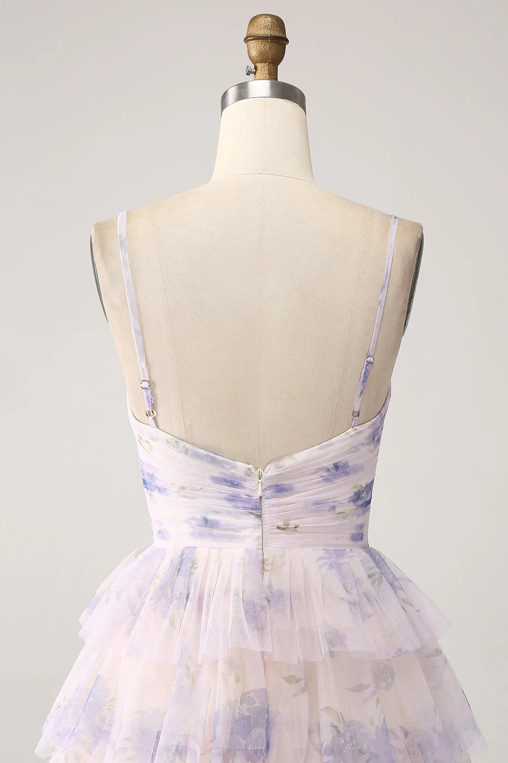 Beaira Lavender Flower Tiered Princess Long Prom Dress