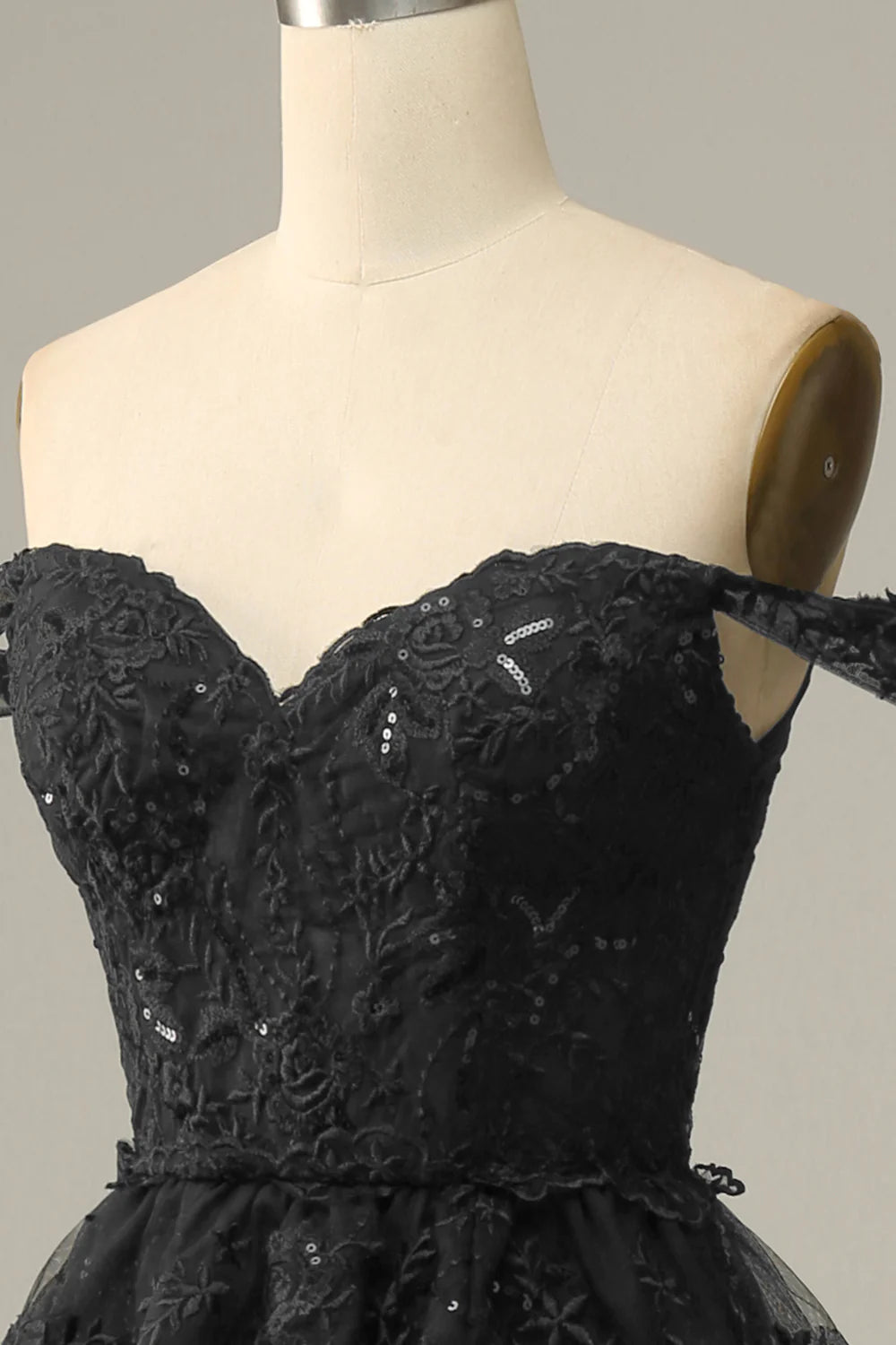 Off The Shoulder Tiered Prom Dress