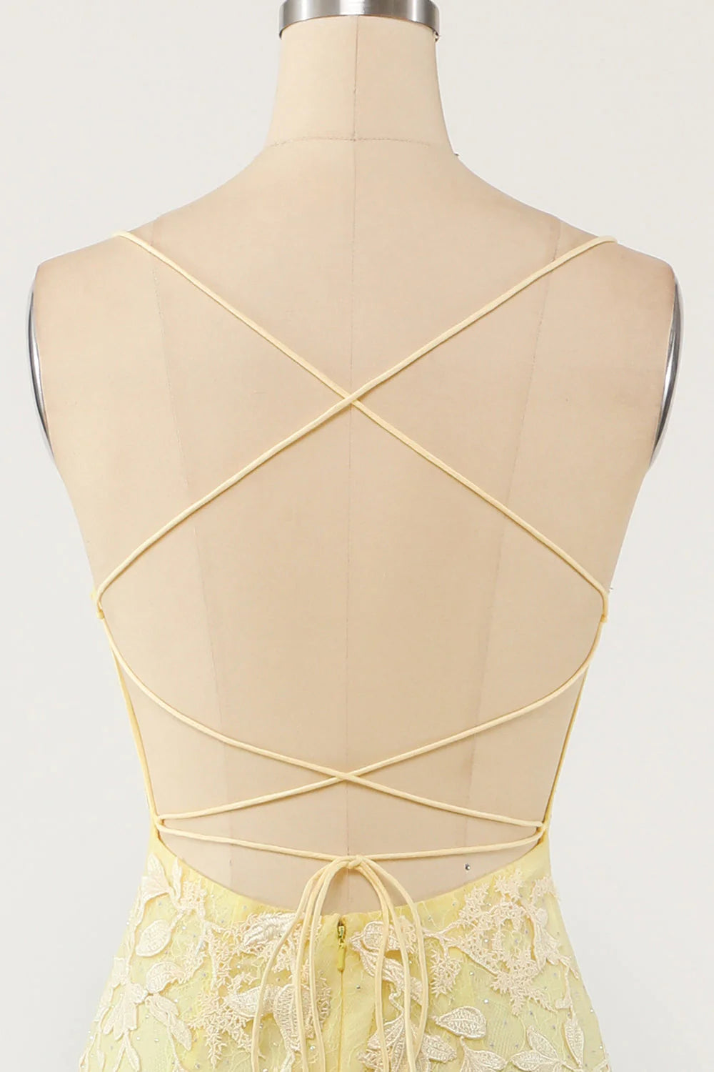 Backless Long Prom Dress with Appliques