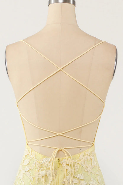 Backless Long Prom Dress with Appliques