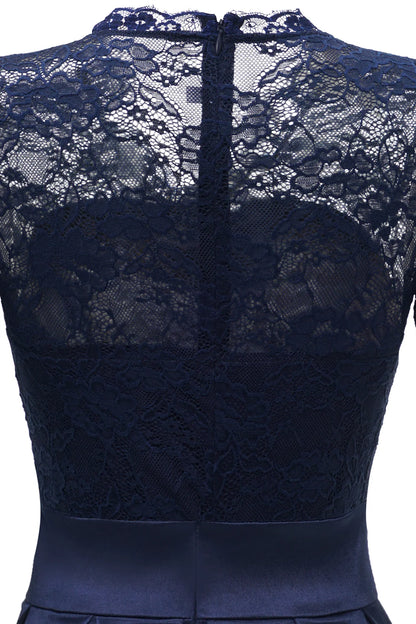 White Lace Formal Dress with Sleeves