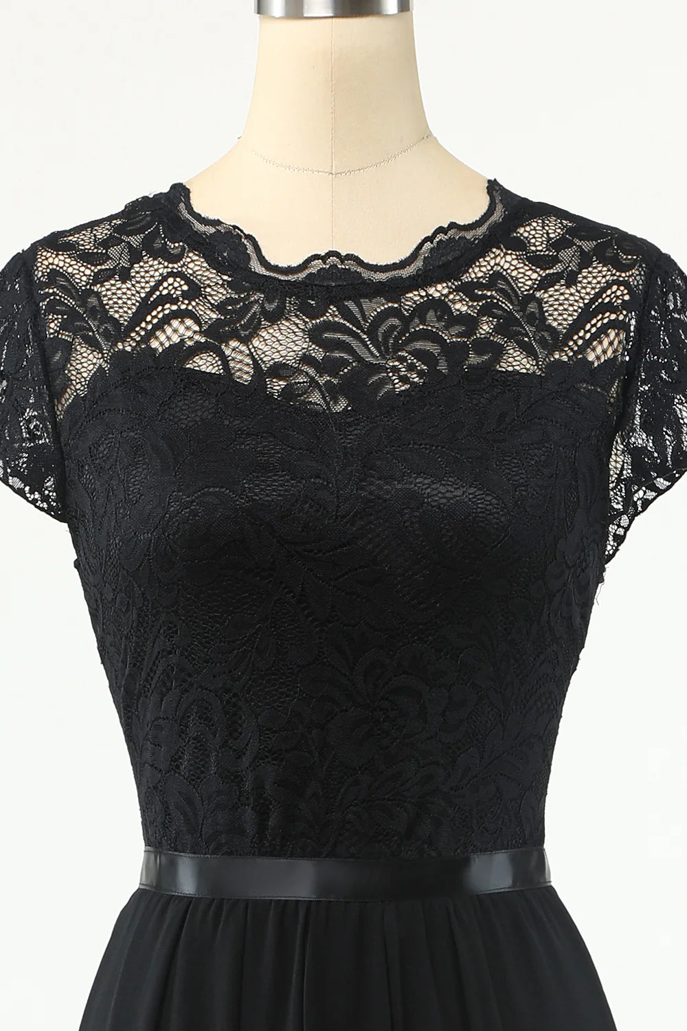 Beaira Classic A Line Black Party Dress with Lace
