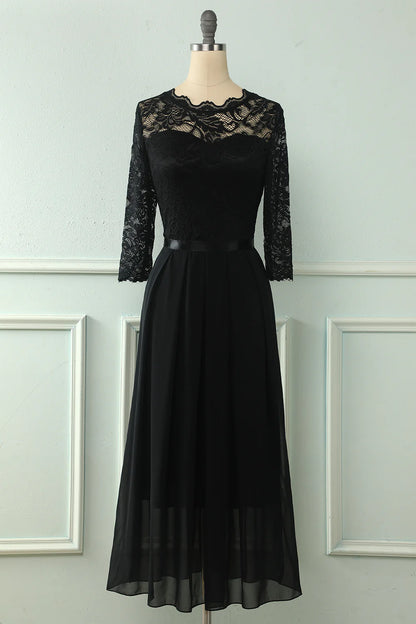 Back Lace Dress with Long Sleeves