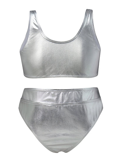 Women's Normal Swimwear One Piece Monokini Bathing Suits Swimsuit Glitter Tummy Control Slim Solid Color Active Vacation Bathing Suits