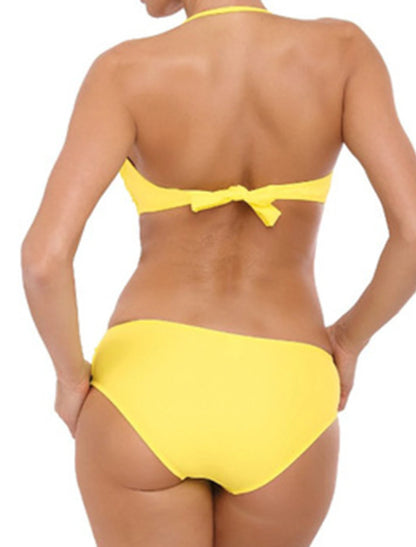Women's Normal Swimwear Bikini Swimsuit 2 Piece Plain Beach Wear Summer Bathing Suits