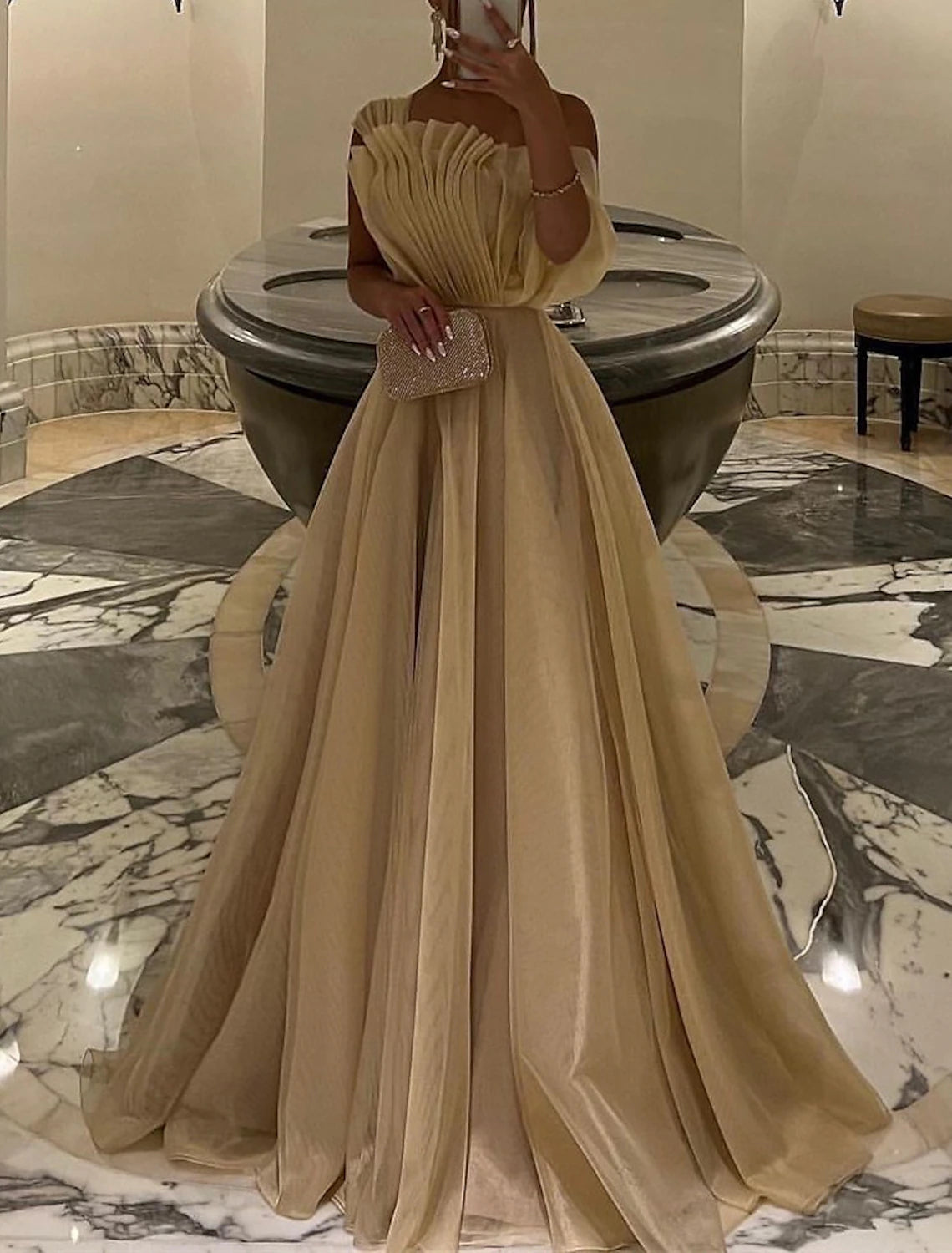Ball Gown Prom Dresses Elegant Dress Wedding Black Tie Court Train Sleeveless One Shoulder Organza with Ruched