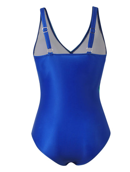Women's Plus Size Swimwear One Piece Bathing Suits Swimsuit Ruched Tummy Control Ombre Gradient Color Beach Wear Bathing Suits