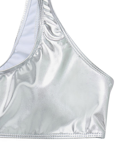 Women's Normal Swimwear One Piece Monokini Bathing Suits Swimsuit Glitter Tummy Control Slim Solid Color Active Vacation Bathing Suits