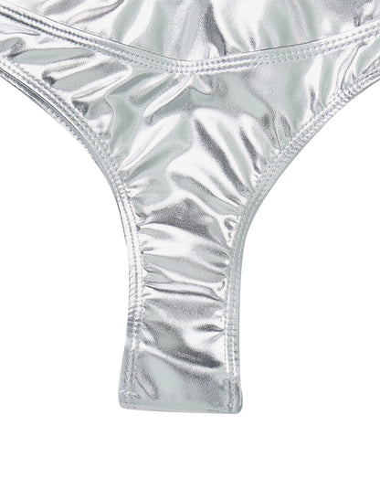 Women's Normal Swimwear One Piece Monokini Bathing Suits Swimsuit Glitter Tummy Control Slim Solid Color Active Vacation Bathing Suits