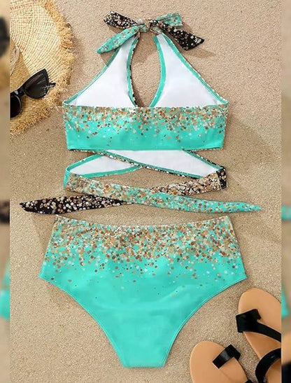 Women's Swimwear Tankini Swimsuit Leopard Vacation Bathing Suits