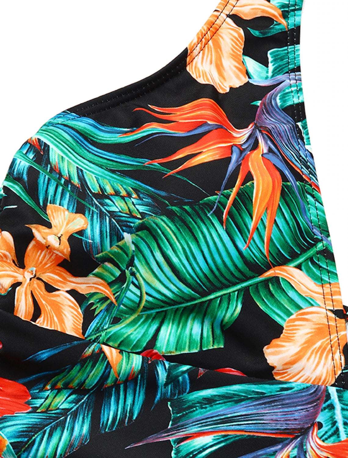 Women's Swimwear Tankini 2 Piece Normal Swimsuit High Waisted Floral Print Leaves Leaf Floral Green Blue Padded V Wire Bathing Suits Sports Vacation Sexy / New